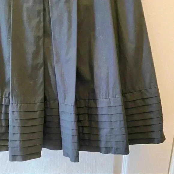 Vintage Alfred Sung Pleated A-Line Skirt 100% Cotton  Lined Black Size 4 - Picture 7 of 15